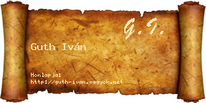 Guth Iván névjegykártya